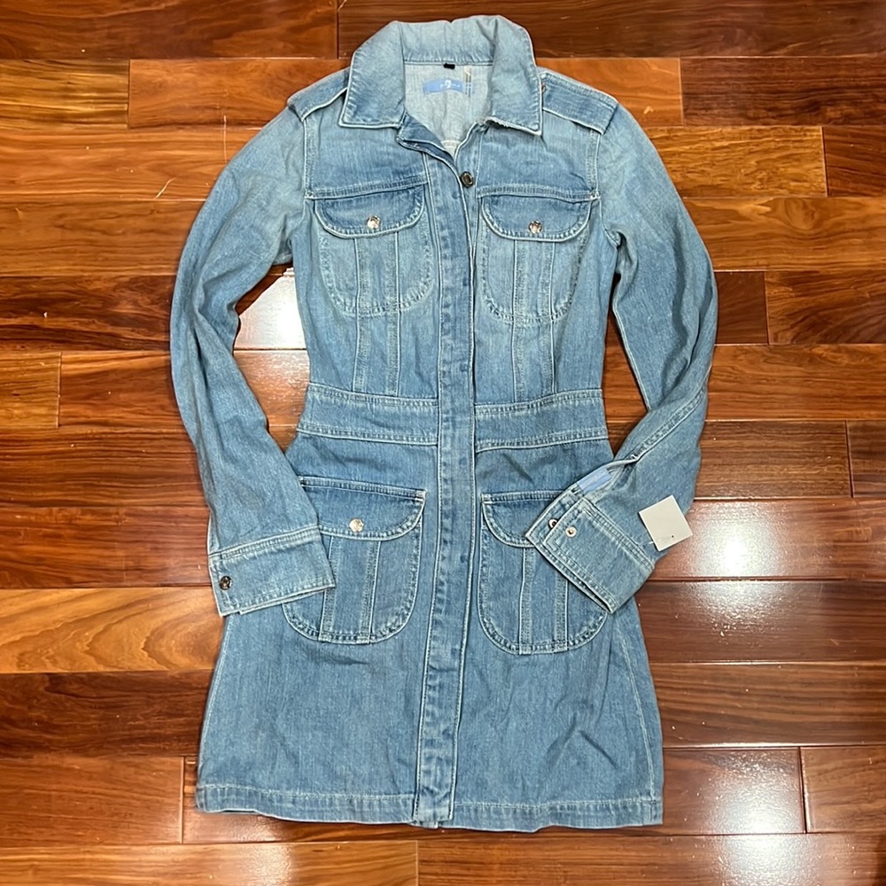 NWT 7 FOR ALL MANKIND JEAN DRESS size XS